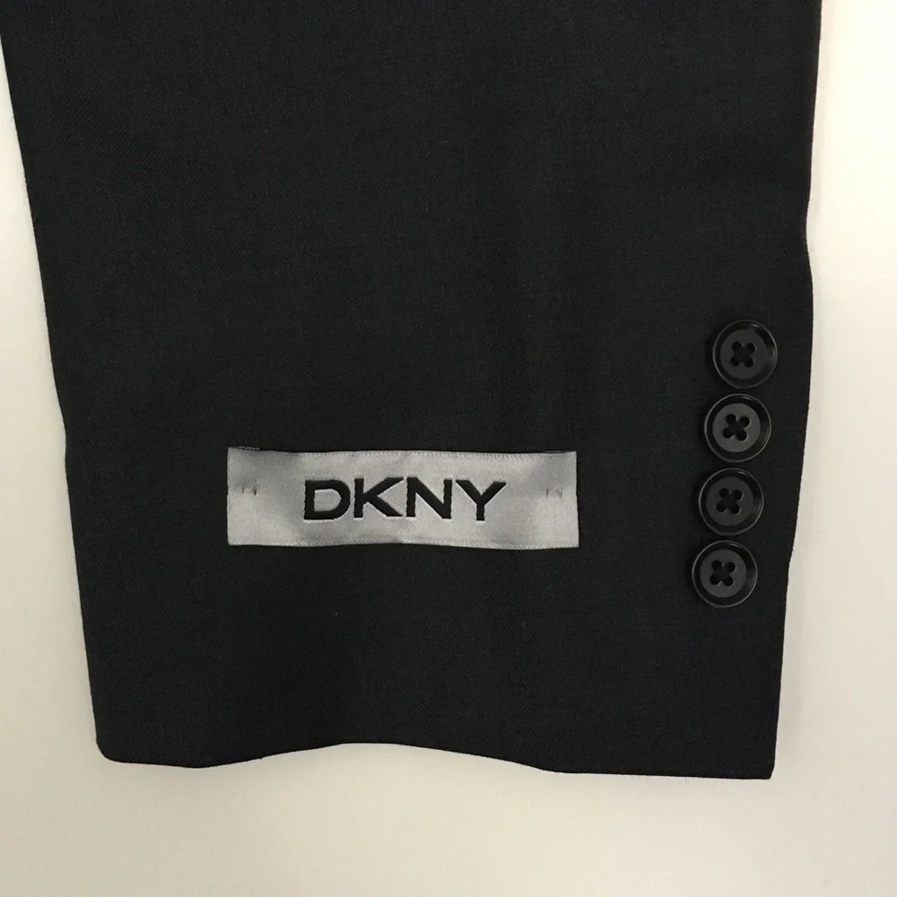 Dkny 44r mens suit solid gray slim fit 2 piece 100% wool 2 buttons new ea0079